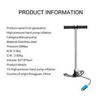 Smaco High Pressure Hand Pump Pcp Stainless Steel Air Pump 4500Psi Filling Air Gun Rifles Car Tire Scuba Diving Tank Paintball