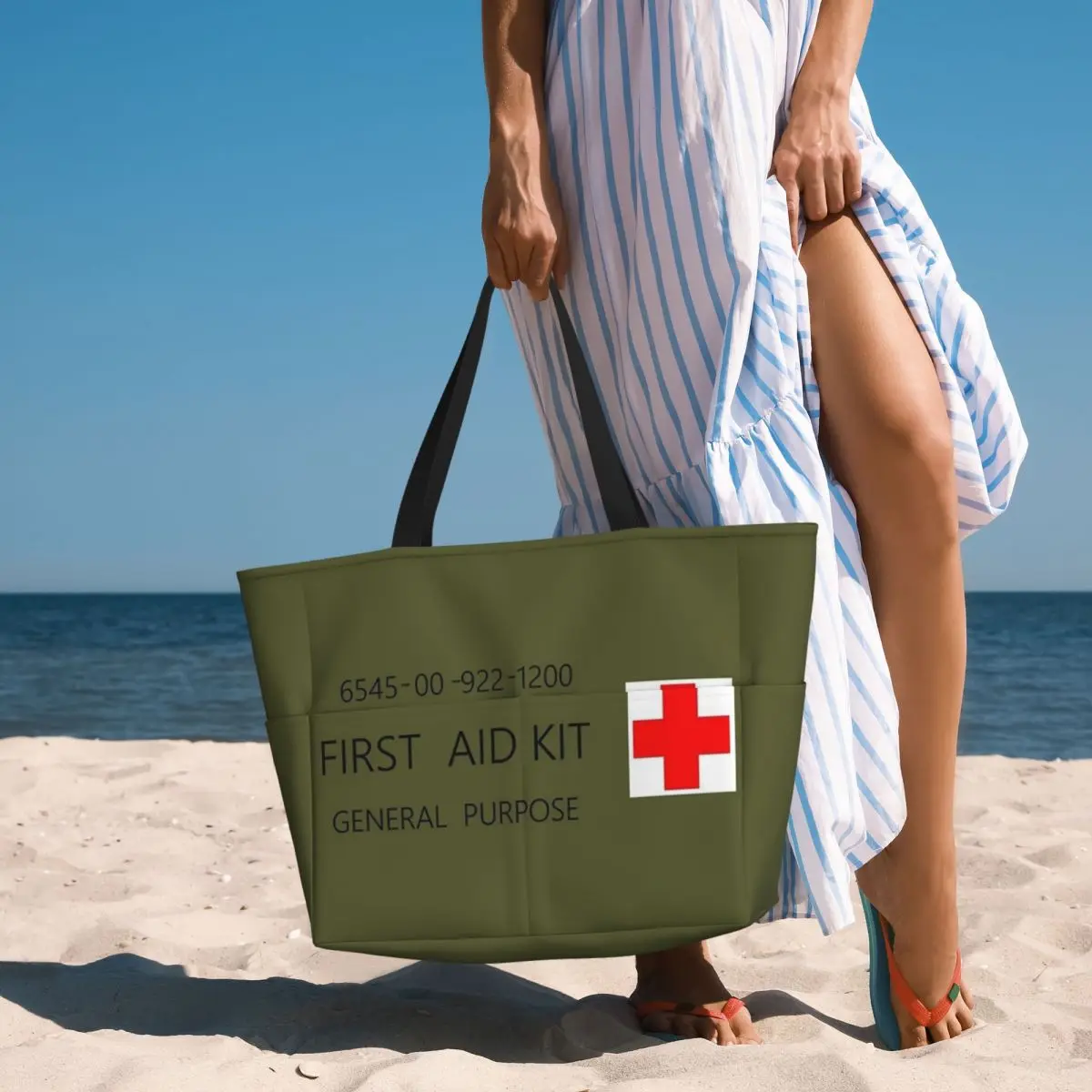 First Aid Kit Decal - US Army Stylings Beach Travel Bag, Tote Bag Personality Shopping Gifts Shoulder Bag Multi-Style Pattern