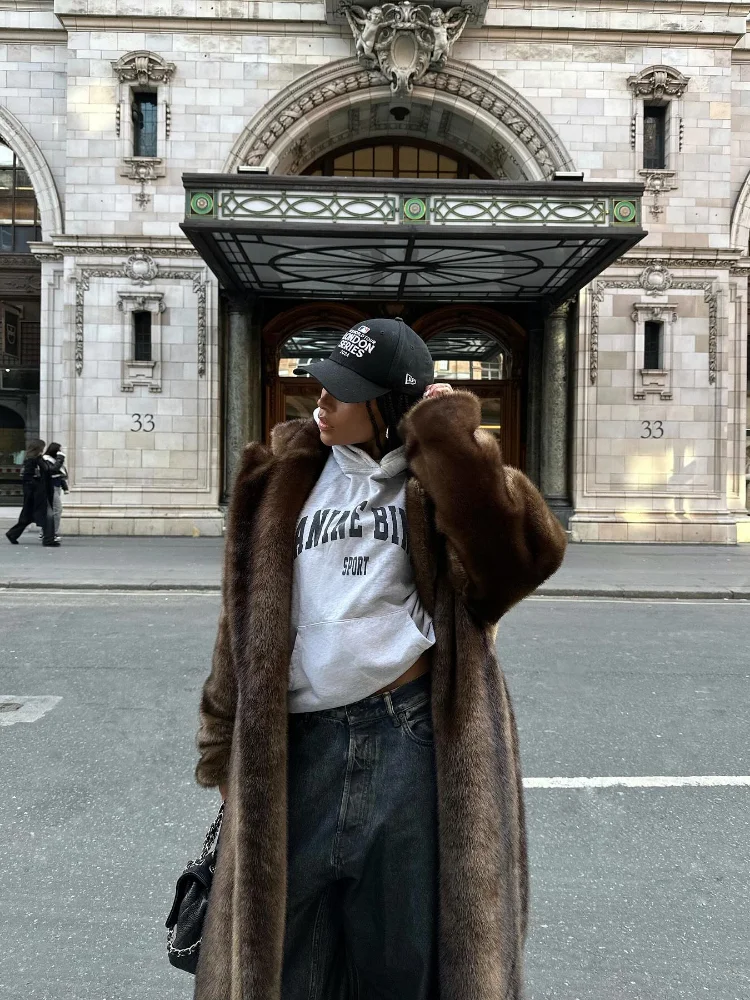 Women Solid Faux Fur Long Coat Lapel Long Sleeve Fluffy Luxury Loose Casual Outerwear 2026 Fashion Winter High Street Outwears 4 Women Solid Faux Fur Long Coat Lapel Long Sleeve Fluffy Luxury Loose Casual Outerwear 2026 Fashion Winter High Street Outwears 4