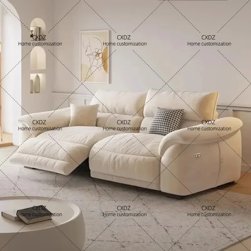 XX Seats Fabric Electric Sofa Beige Modern Luxury Lazy Recliner Sofa Living Room Apartments Relax Divano Moderno Furniture Hom