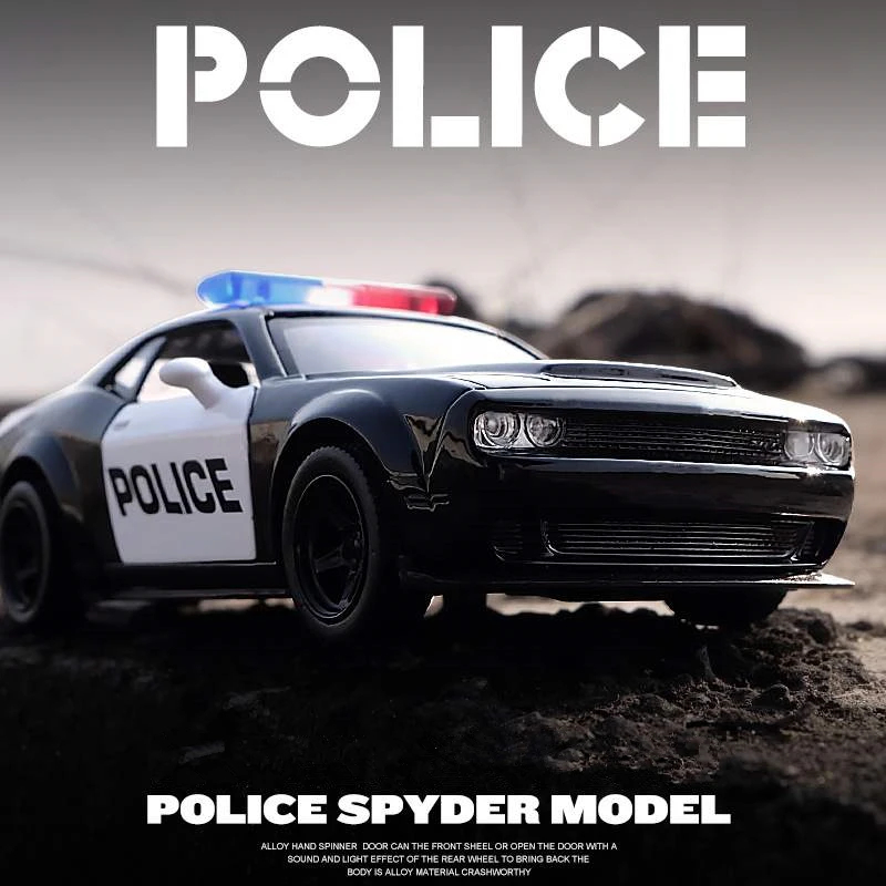 1:36 Dodge Challenger Muscle Sports Alloy Car Model Diecast Metal Toy Police Vehicles Car Model Simulation Collection Kids Gift