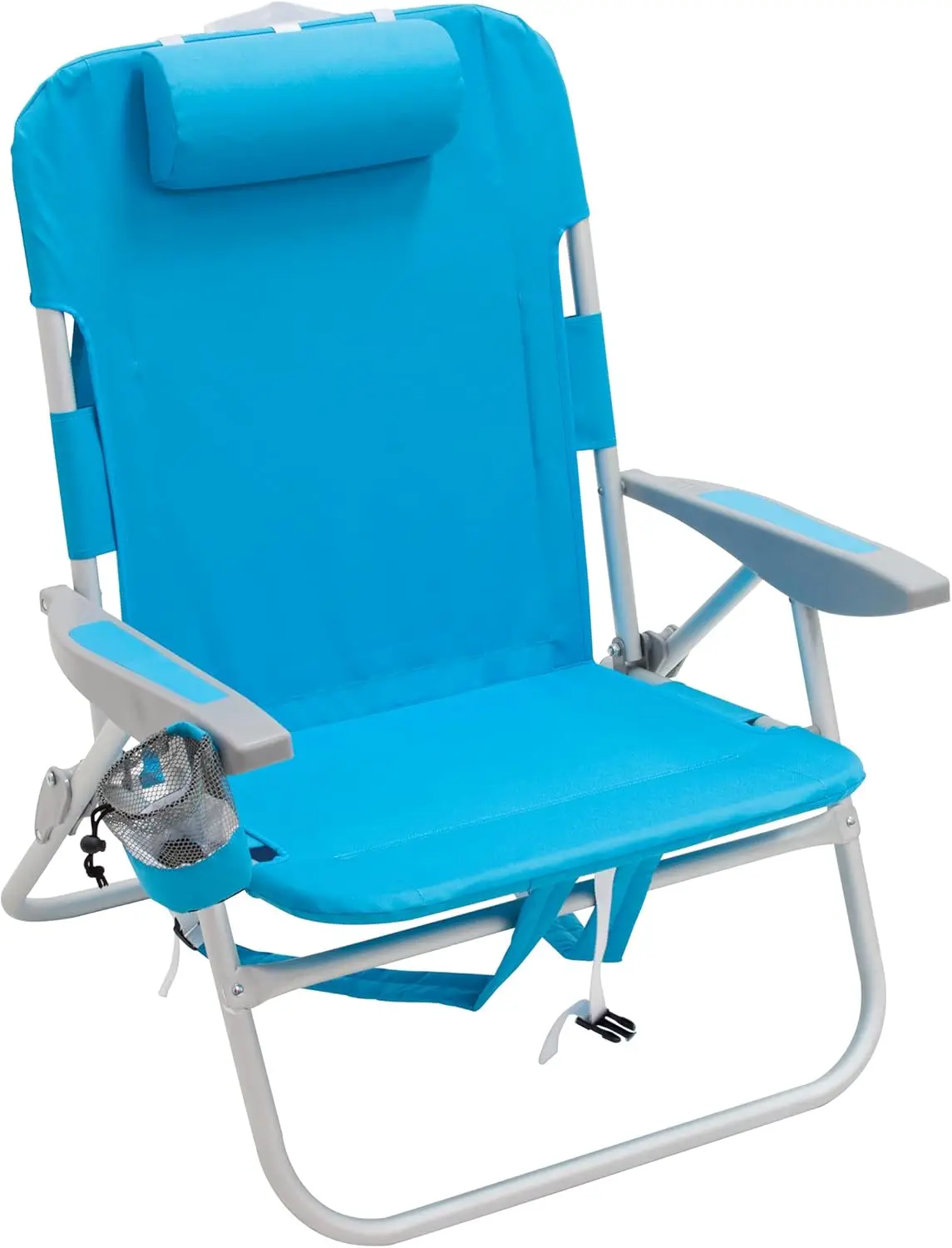 Beach Big Boy Mochila de asiento alto de 4 posiciones y 13', silla plegable para playa o camping, turquesa