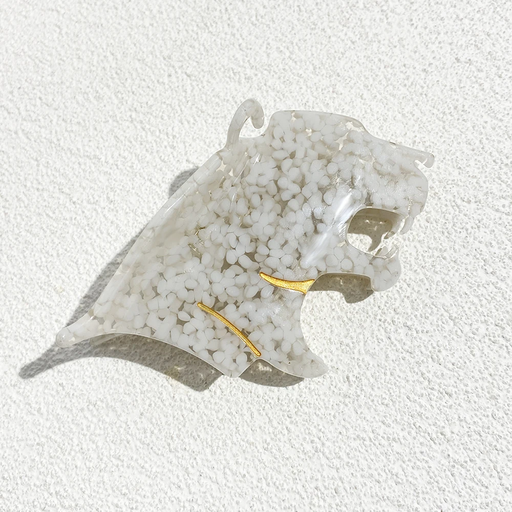 AENSOA Nischendesign Leopardenmuster Tiger Grab Cartoon Haarnadel Frauen Persönlichkeit Wildtier Essigsäure Clip Hinterkopf Hai Clip – Detail 10