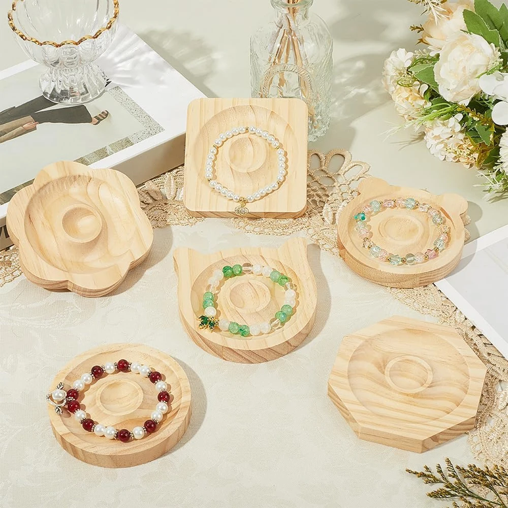 

Wooden Beading Jewelry Design Board Suitable for Jewelry Making Bracelets Necklaces Crafts Tray Practical Ring Display