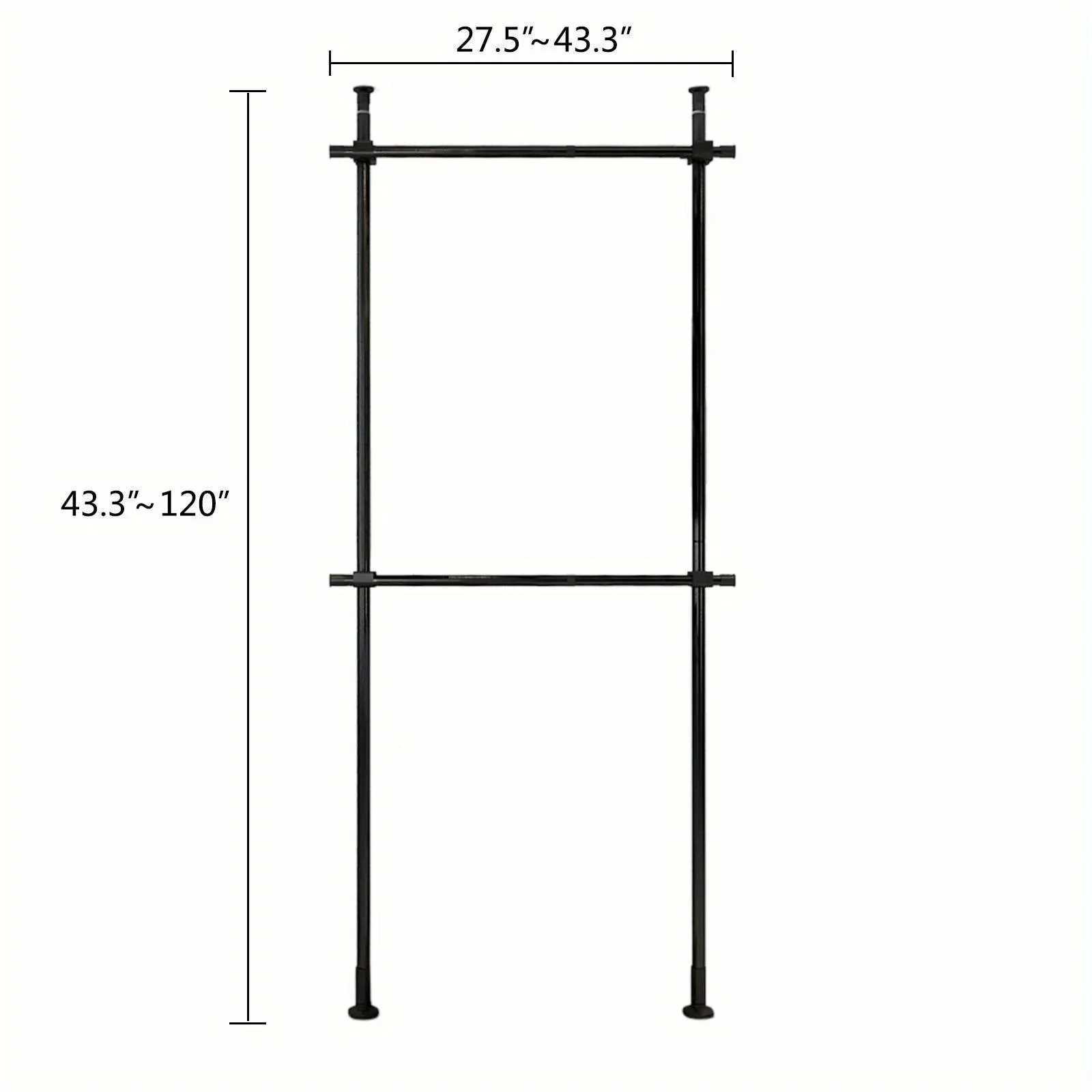 منظم خزانة من الفولاذ المقاوم للصدأ بطبقتين - رف ملابس لتخزين شماعات الملابس، حل موفر للمساحة لخزائن الملابس