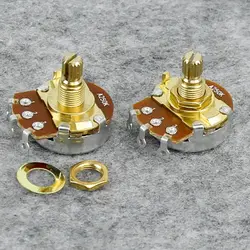 FLEOR 2 uds potenciómetros de guitarra de eje corto dorado A500K B500K A250K B250K elija piezas de guitarra eléctrica