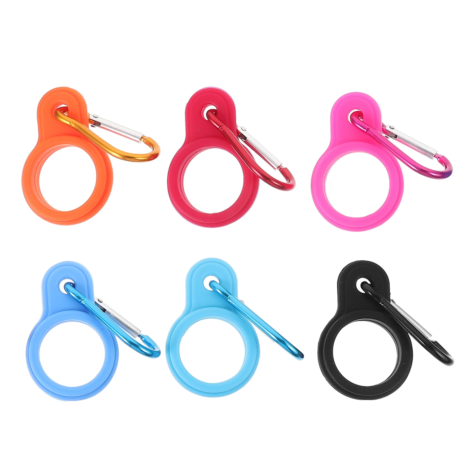 

6 Pcs Water Bottle Buckle Silicone Outdoor Climbing Hiking Travel Beverage Holder Durable Strong Backpack Hook Red