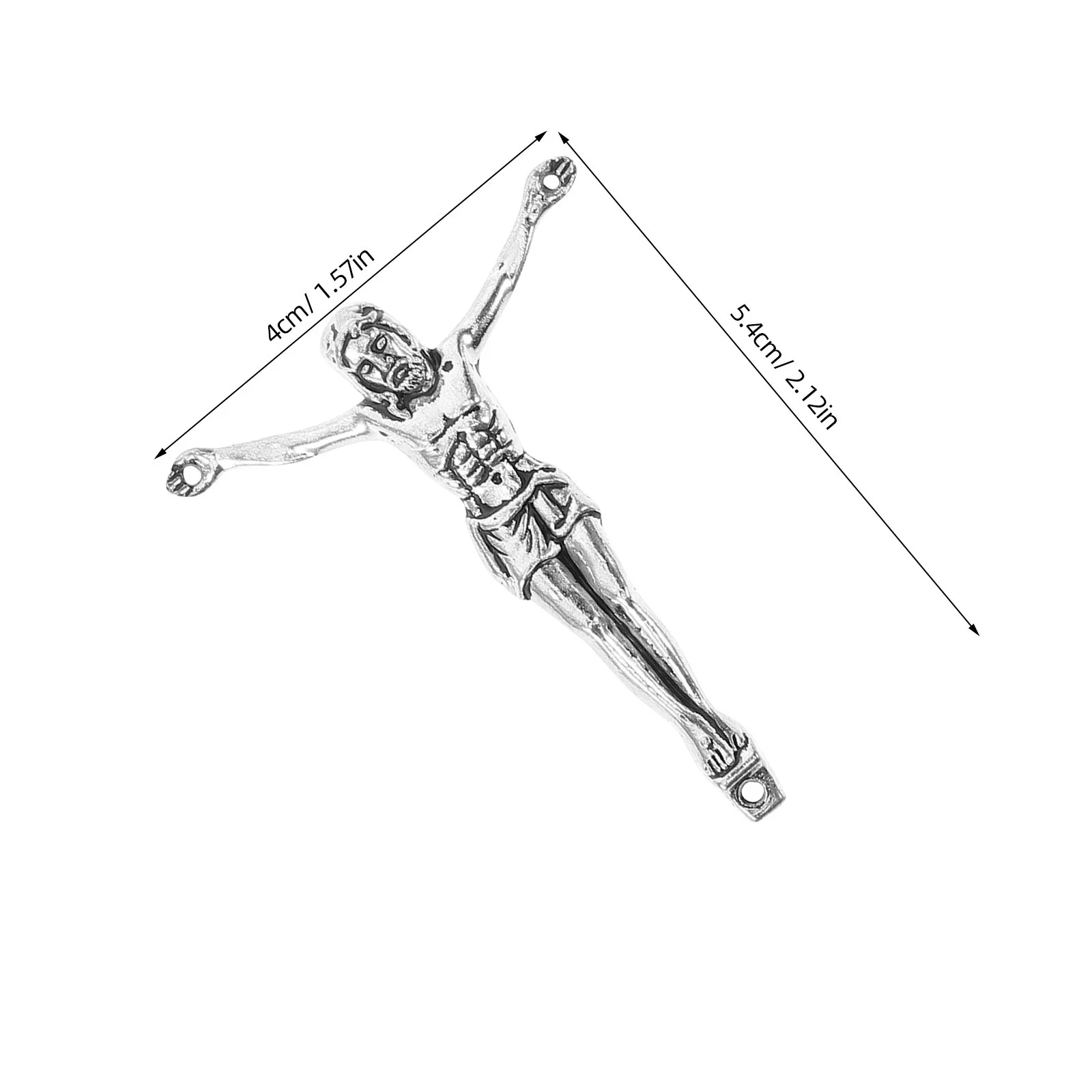 4Pcs Silver Alloy Cross Pendant 4Cm Solid Metal Religious Craft Supplies for DIY Jewelry Making Custom Crucifix Home