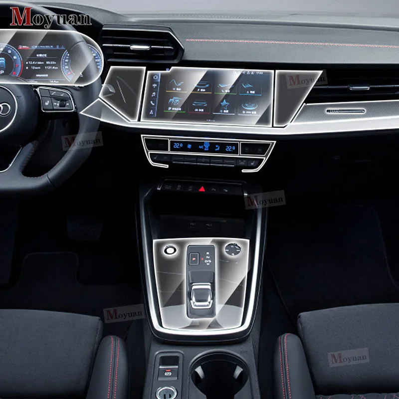 For Audi A4 A4L A5 2020-2024 Gearbox Panel Navigation Screen Automotive Interior TPU Protective Film Anti-Scratch Sticker