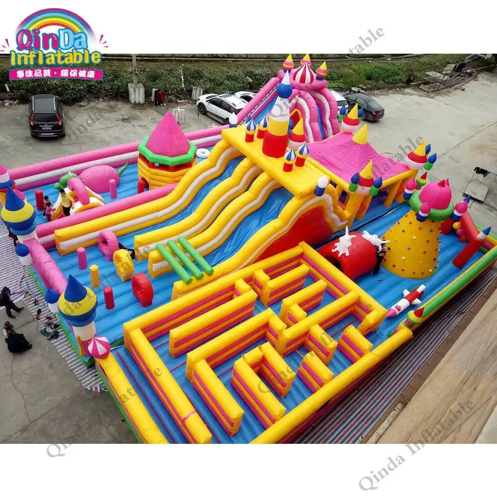 Aire de jeux gonflable gonflable géante extérieure commerciale, château sautant gonflable pour les enfants