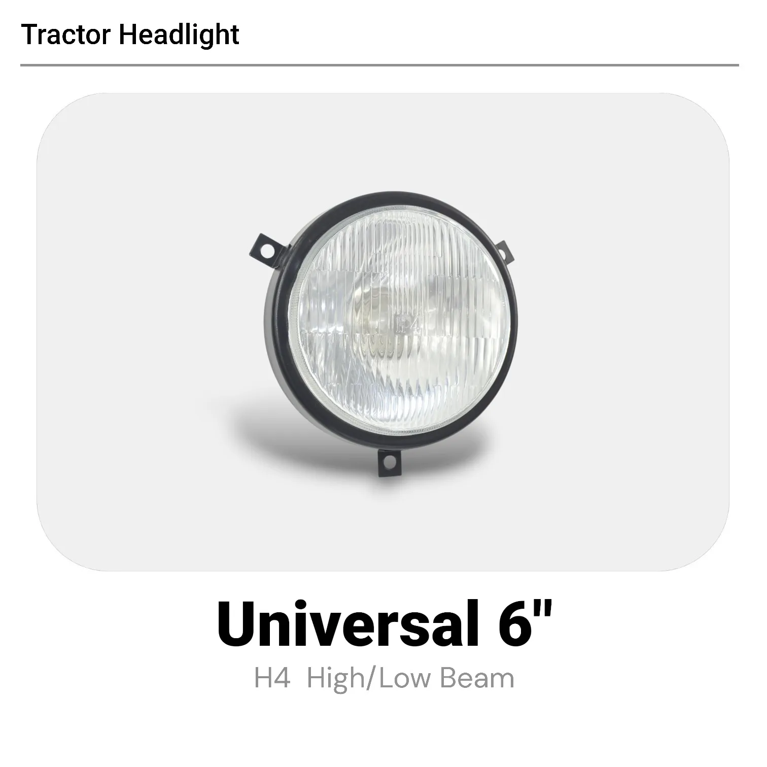 1Pcs 150mm Cool White LED Tractor Headlight 12V, Black Painted Frame & Clear Glass,  for Any Hole Size as It