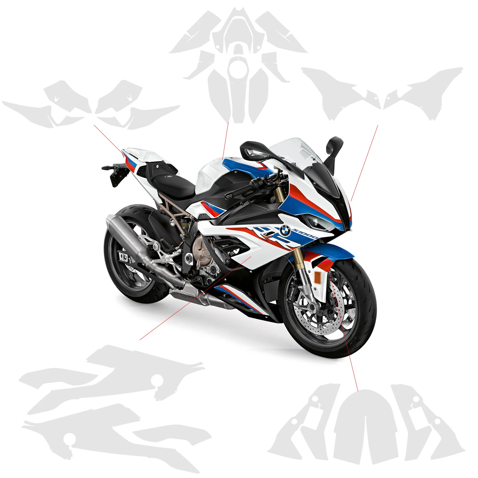 2022 S1000RR Motorcycle Invisible Protective Film For BMW S1000 RR S 1000RR 2019-2022 PPF TPU Transparent Motorcycle Cover