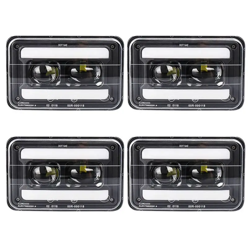 A11M-4X Motorcycle Rectangular 4X6 Inch LED Headlight Projector High Low Sealed For DRZ Honda XR250 XR400 XR650