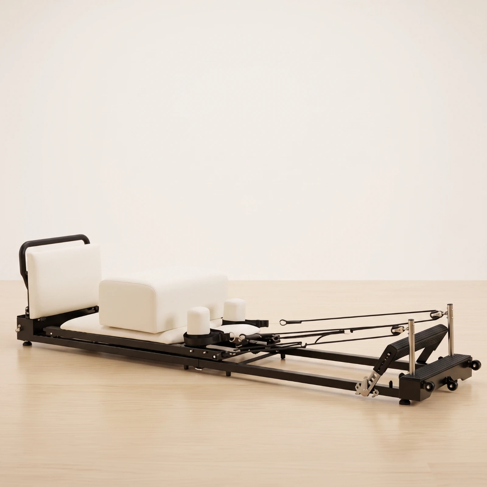 Foldable Pilates Reformer Compact Pilates Reformer Exercise Equipment Padded Comfortable for Fitness Enthusiasts, Home Gym