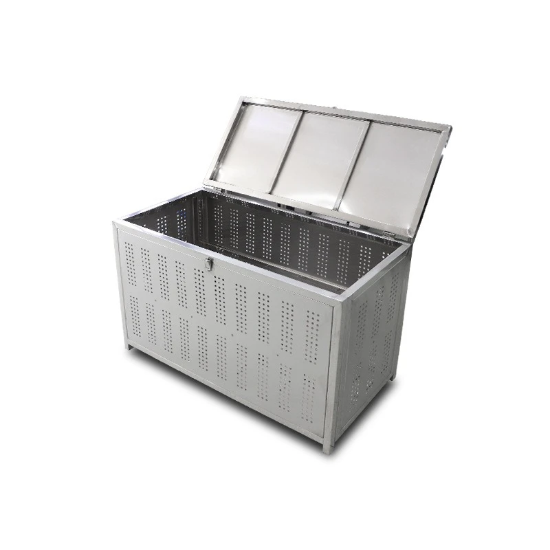 Stainless steel garbage basket, rectangular villa courtyard storage box