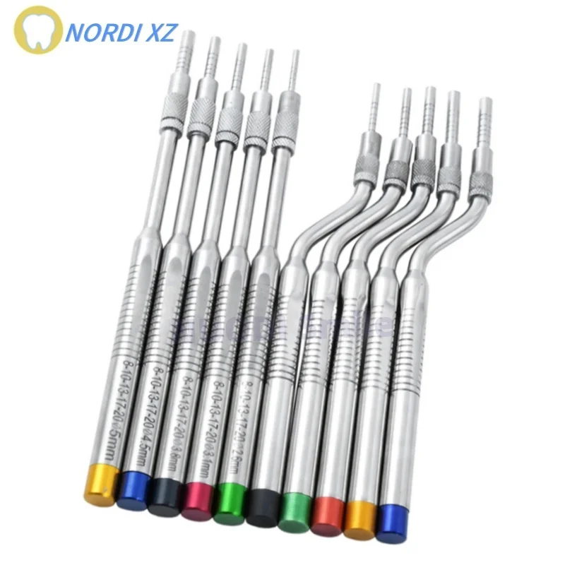 5Pcs Dental Implant Osteotome Instrument Maxillary Sinus Dental Tooth Bended Straight Sinus Lifting Tools Implant Bone Extruder