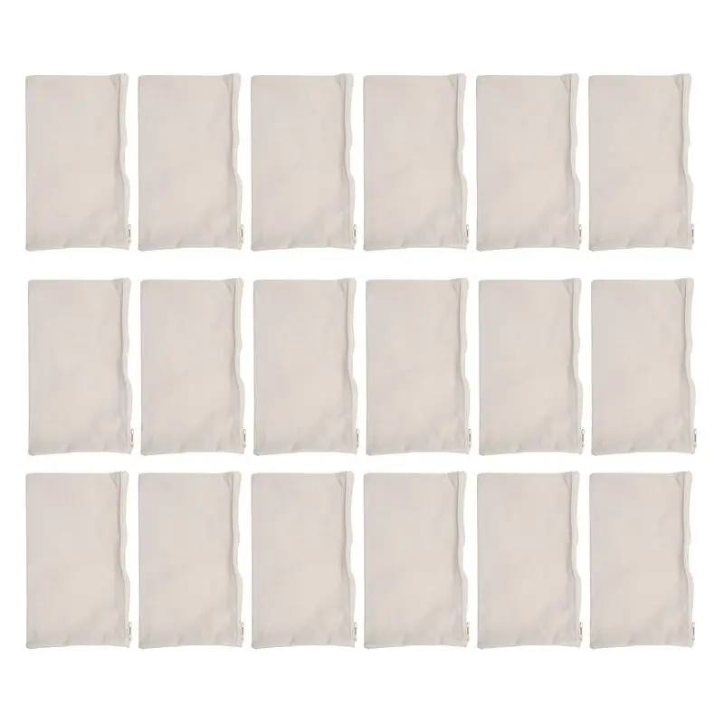 Exquisite-120 Pcs Canvas Pencil Pouch Zipper Makeup Bags Blank Craft DIY Bags Multipurpose Toiletry Stationary Storage Bags(Beig