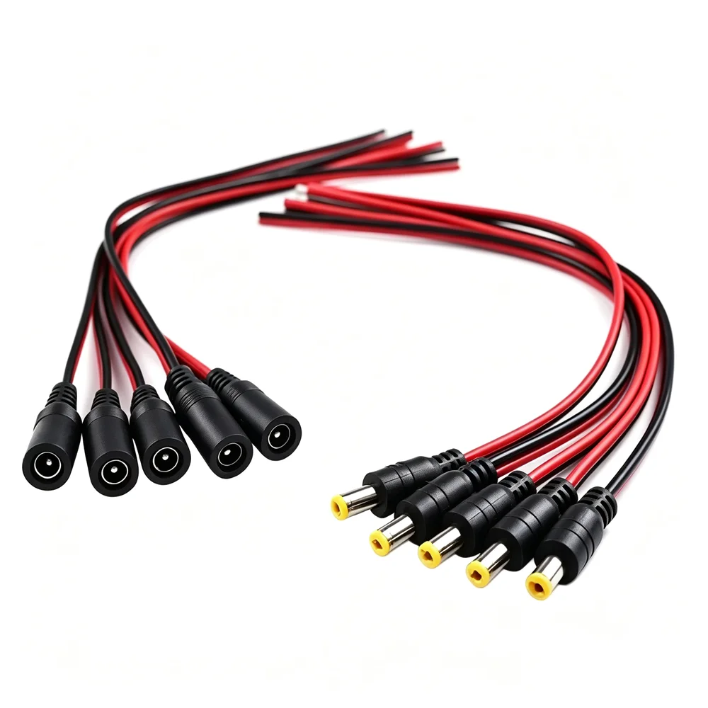 12V DC Connectors Male Female Jack Cable Wire Line Adapter Plug Power Supply 5.5 X 2.1mm With DC Power Adapter Barrel Connector