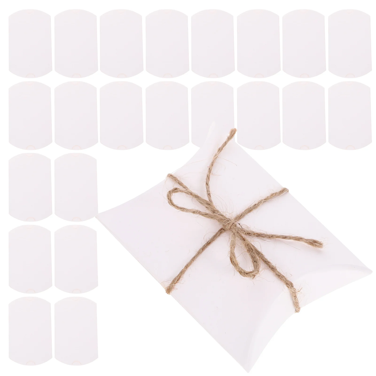 

50Pcs Kraft Paper Pillow Boxes Small Candy Gift Boxes Rope Handle Wedding Birthday Party Favor Packaging Small Candy Box