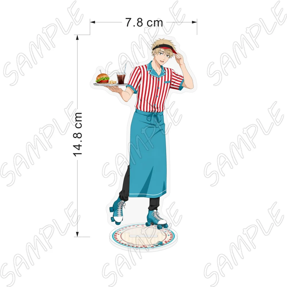 Kaoru Hana wa Rin to Saku Anime Acrylic Stand Figure 15cm Tsumugi Rintaro Waguri Kaoruko Cute American Diner Waiter Keychain