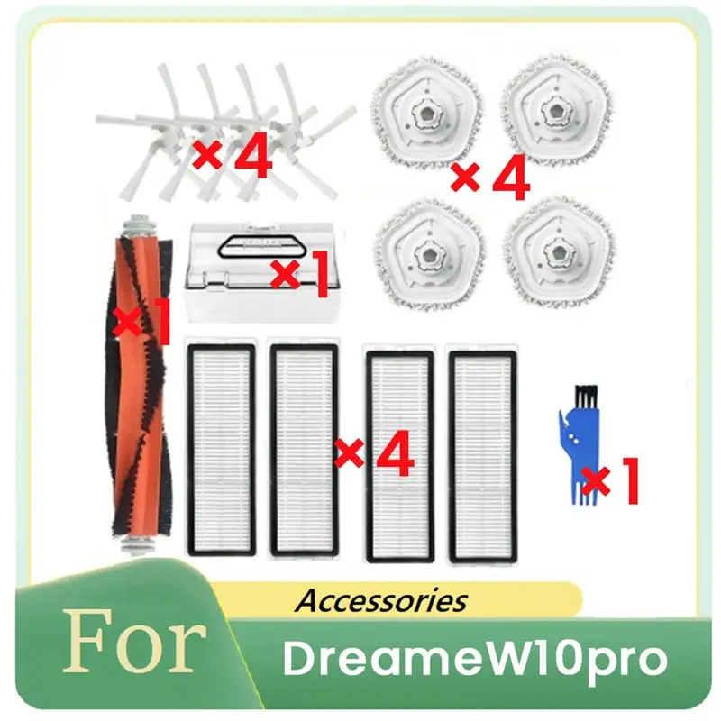 [newa76k-】-15-pezzi-kit-accessori-per-aspirapolvere-dreame-w10-pro-spazzola-principale-spazzola-laterale-filtro-panno-per-pu