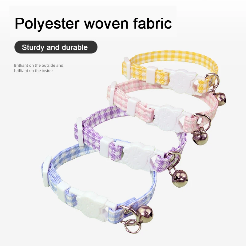 Adjustable Elastic Cat Collar with Bell Small Dog Kitten Mesh Safety Necklace Pet Supplies Kitten Accessories - view 5
