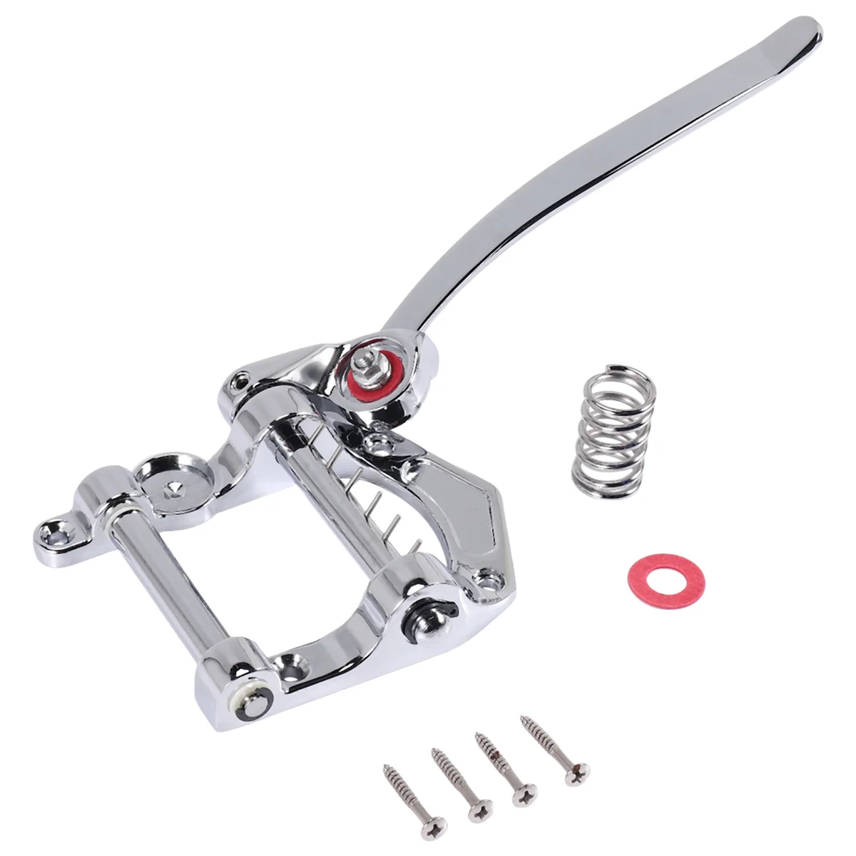 Guitar Vibrato Tailpiece Tremolo Flat Top Body Tremolo Unit Vibrato Bridge for Tele, SG, LP, ETC Electric Guitars(Silver Rich