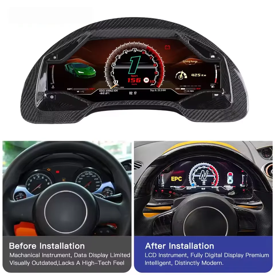 Suitable for Lamborghini Gallardo (2004-2014) Virtual Cockpit Automotive Digital Cluster LCD Dashboard  Odometer  Speedometer I