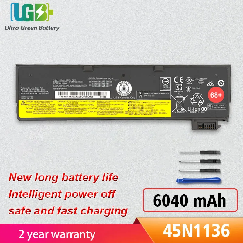 

UGB New 45N1136 45N1738 Battery For Lenovo Thinkpad X260 X240 X240S X250 T450 T470P T450S T440S K2450 W550S 45N1134 68+