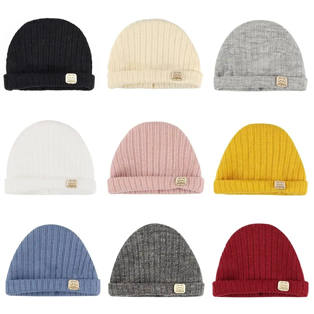 12-16CM Ob11 czapka dla lalek moda czapka z dzianiny proste ciepłe czapki Skullies solidna jesienno-zimowa czapka dla Obitsu11 akcesoria dla lalek