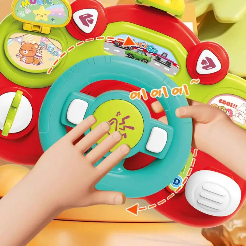 Musical Driving Wheel Toddler Simulation Wheel Driving Toy With Light Driving Learning Educational Toy Pretend Play Car Steering