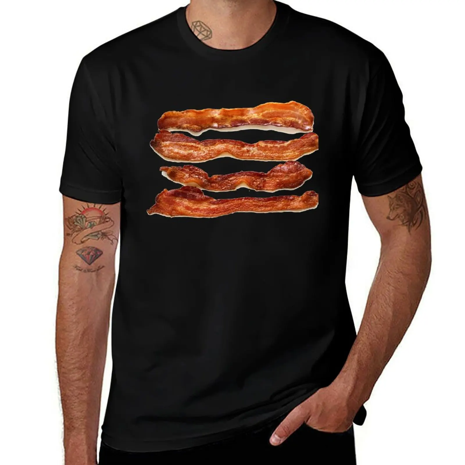 Футболка bacon rashers, повседневная свободная футболка с короткими рукавами для мужчин