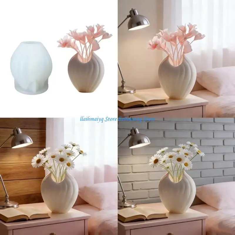 573B Artistic Silicone Mould For Cement Shell Vase And Decorative Cup Craft Project