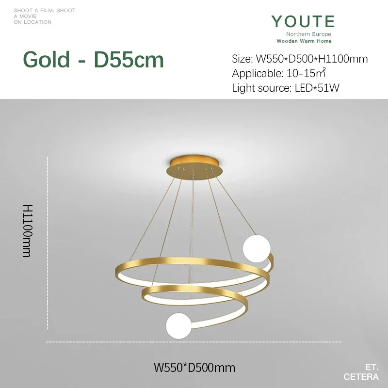 SANDYHA الذهبي حلقة مستديرة الفن قلادة LED مصباح لغرفة الطعام غرفة المعيشة غرفة نوم تركيبة إضاءة أنيقة تصميم الشمال