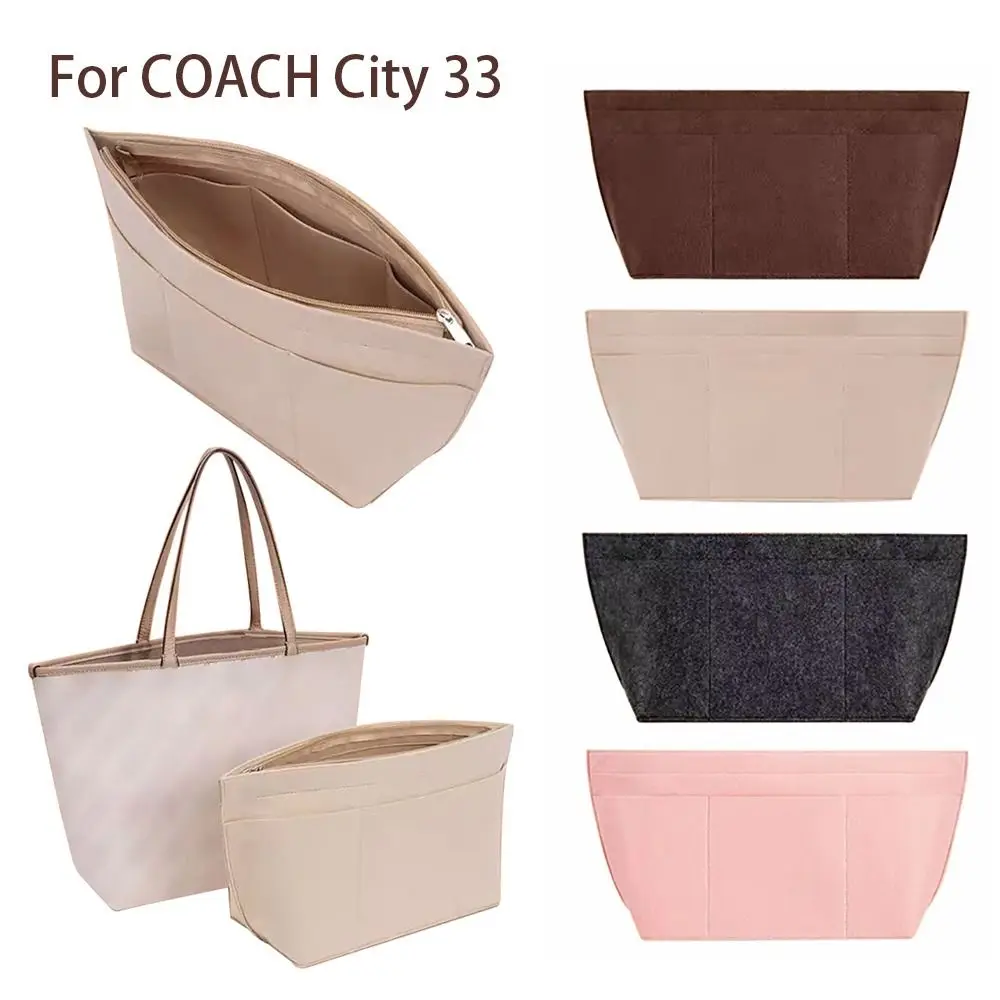 

Felt Handbag Insert Bag Large Capacity Bag Support Purse Liner Portable Storage Organization Internal Bag for For C.OACH City 33