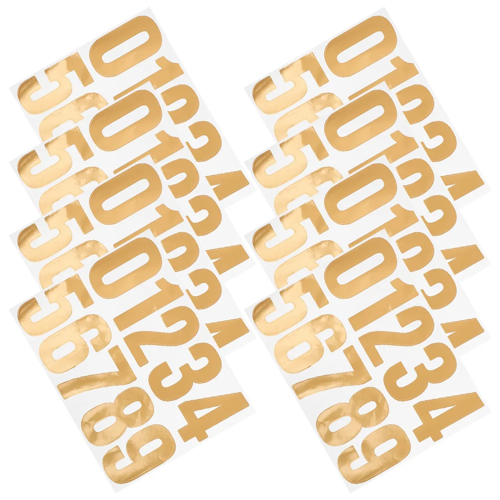 

8 Sheet Waterproof Reflective Number Stickers Large Adhesive for Mailbox Door Window Address Labels Outdoor Use