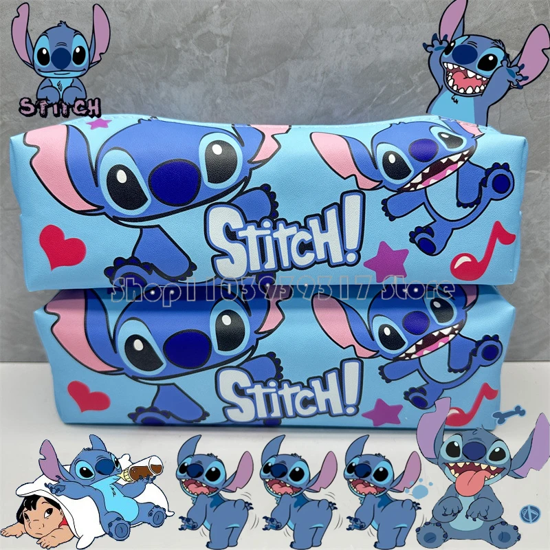 

Disney Stitch Pen Bag Anime Cartoon Creative Student Pencil Eraser Stationery Zipper Large Capacity Storage Box Halloween Gift