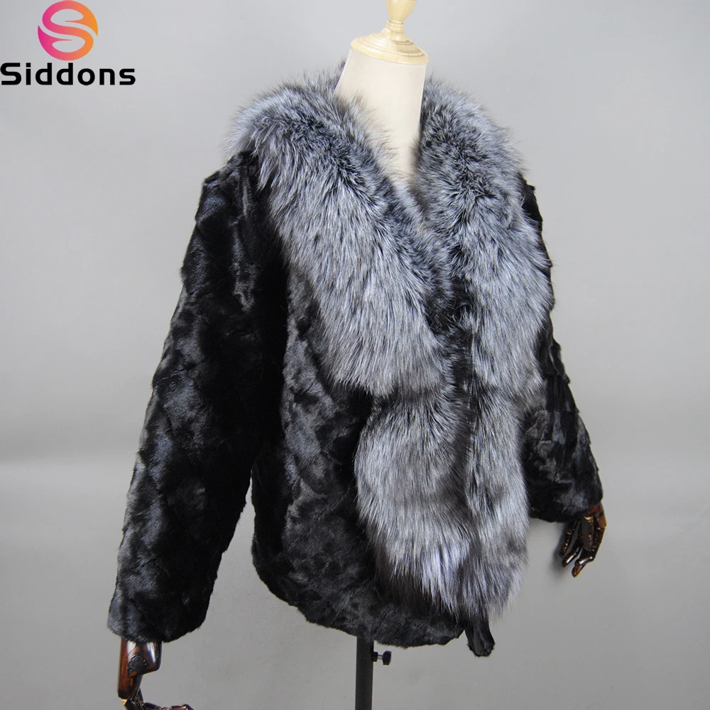 

New Style Fashion Women Winter Real Genuine Knitted Mink Fur Shawl Wrap Cape Scarf With Fox Fur Collar Mink Coat