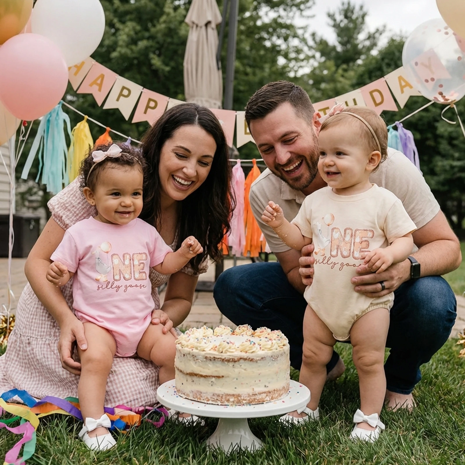 

Милый комбинезон для маленьких девочек на первый день рождения, боди с короткими рукавами и принтом в виде гусака и воздушного шара, повседневная летняя и весенняя одежда