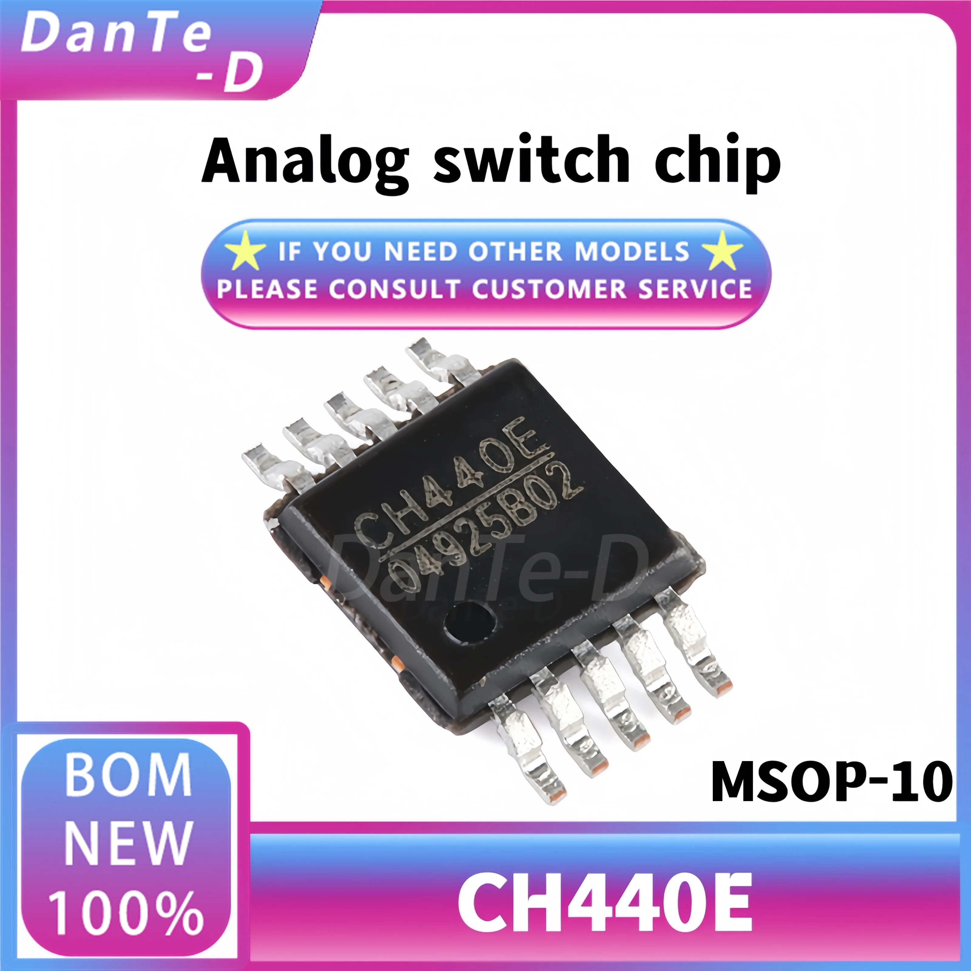 10PCS CH440E package MSOP-10 2 single-pole double-throw 5V low-resistance analog switch IC new original authentic