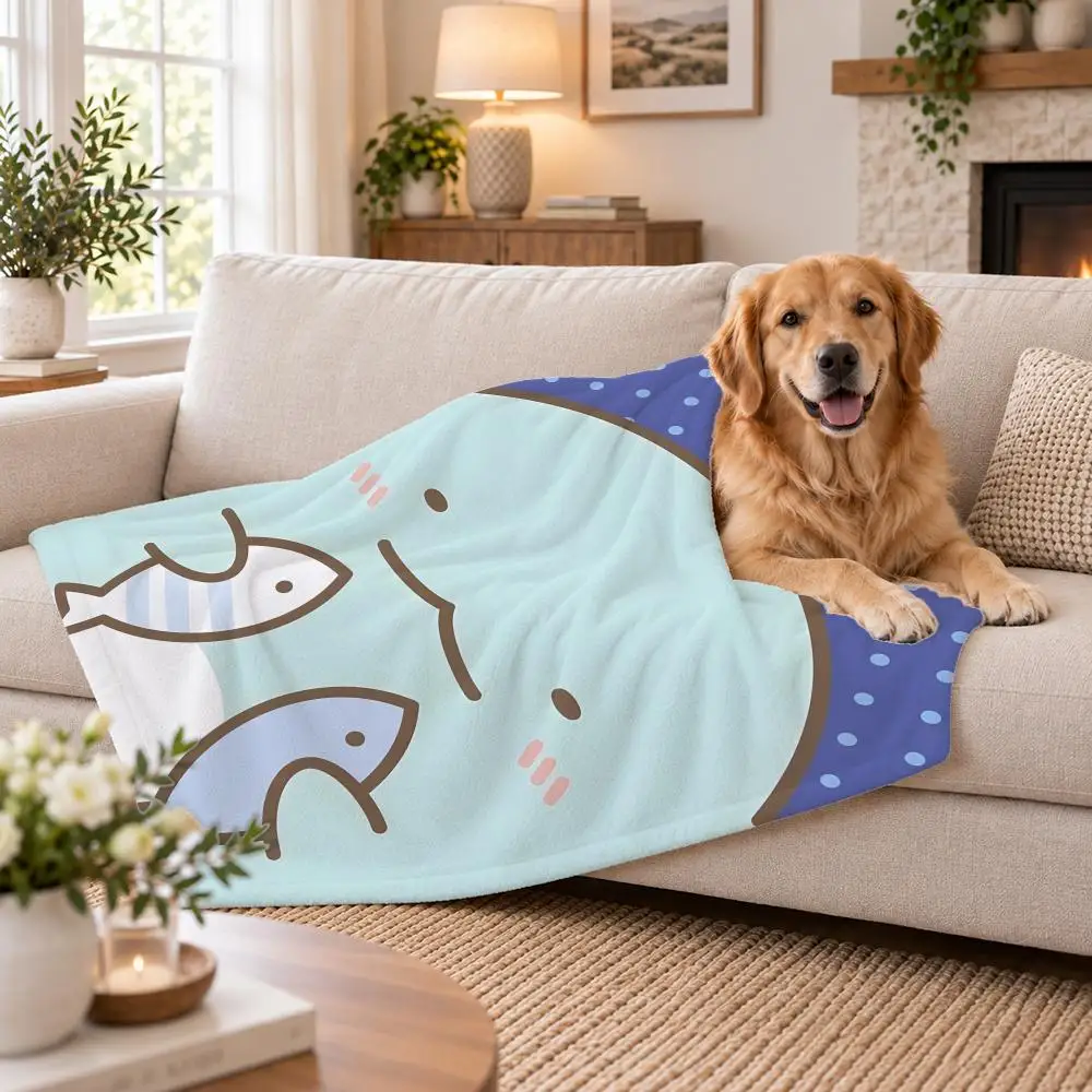 Adorable Anime Sumikko Gurashi Throw Soft Plush Flannel Pet Blanket, Home Decor Cover for Sofa, Bed, Trip & Picnic