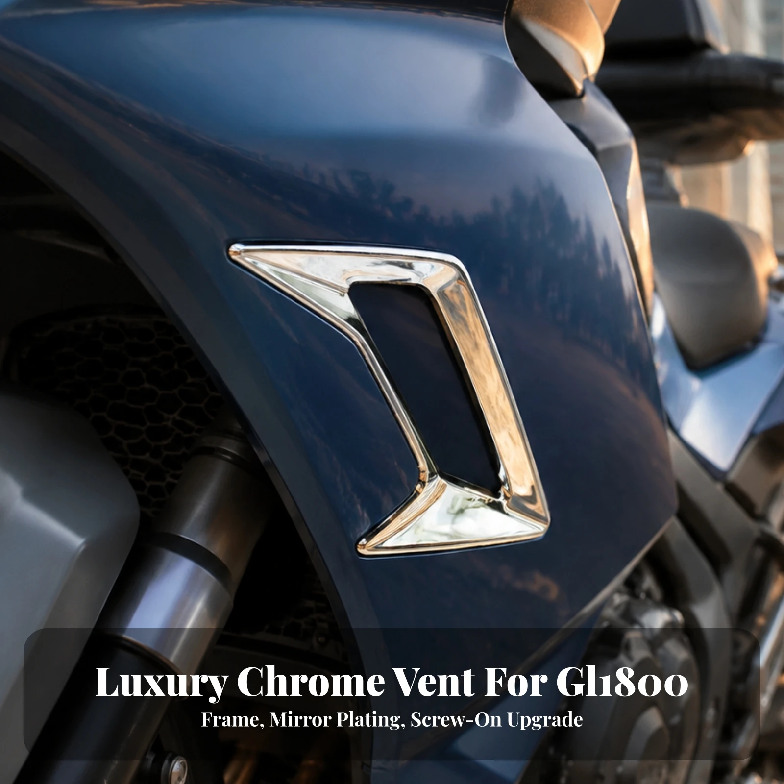 Motorcycle Front Air-Vent Cover Chrome Front Fairing Vent Cover Individual Look Stylish for Touring