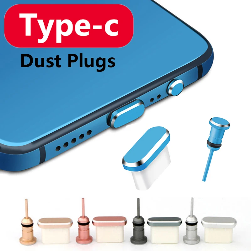 Anti-Dust Plug Type C Phone Charging Port 3.5mm Earphone Jack Card Pin USB C Dust Plug For Samsung Huawei Cell Phone Accessories