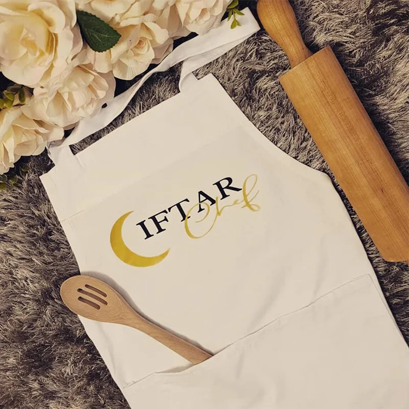 

Iftar Chef adult Apron Ramadan Mubarak Muslim Islamic Kareem kitchen Eid al-Fitr suhoor kitchen decoration mom wife hostess gift