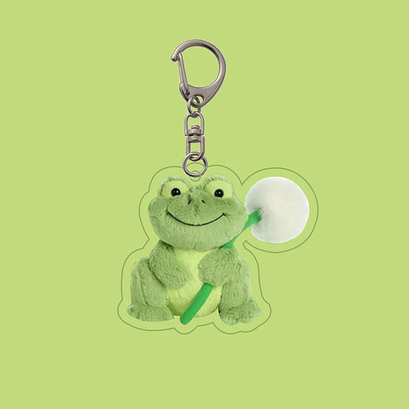 Single Frog Acrylic Keychain Frog Cute Cartoon Frog Keychain Car Key Animal Pendant Keychain Women's Souvenir Handbag Keychain