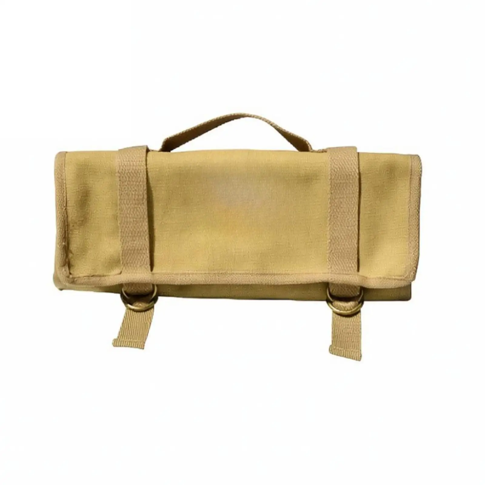Outdoor Camping Tent Stake Pouch Canvas Storage Organizer with Zippered Mesh Pocket and Carry Handle for Gear Transport