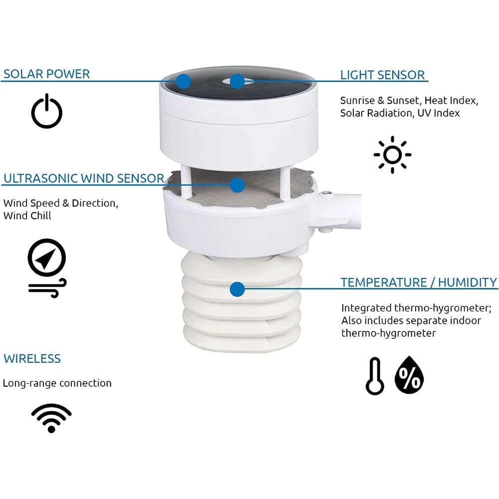 Ultrasonic Smart Weather Station, Ambient Weather Station, WS-5000