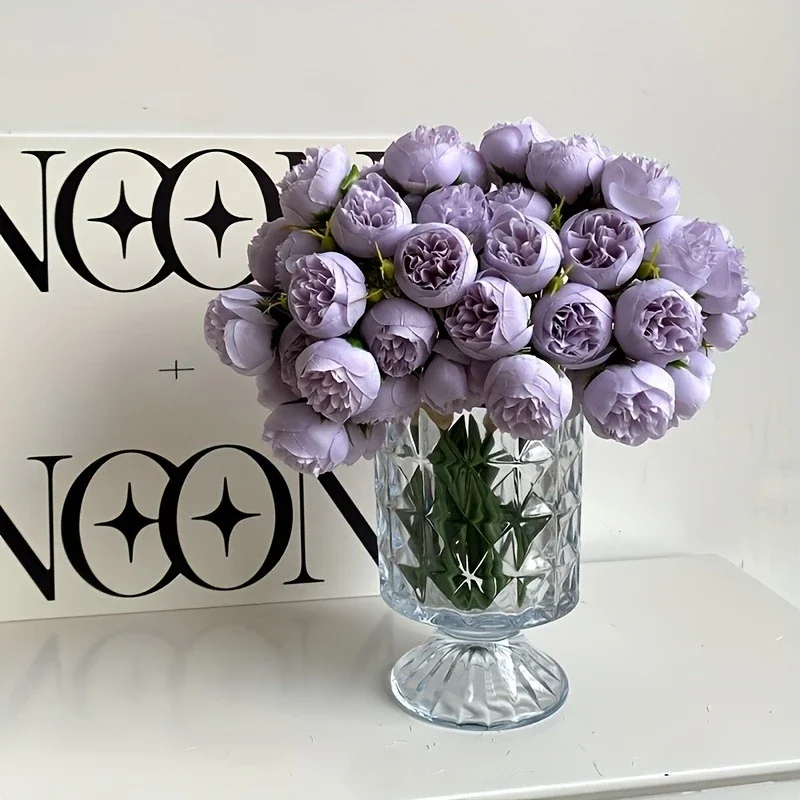 Künstliche Pfingstrose Seidenblumen 27 Köpfe Brautstrauß Hochzeit Weihnachtsdekoration Blume Home Party Tischdekoration Gefälschte Blume – Detail 4