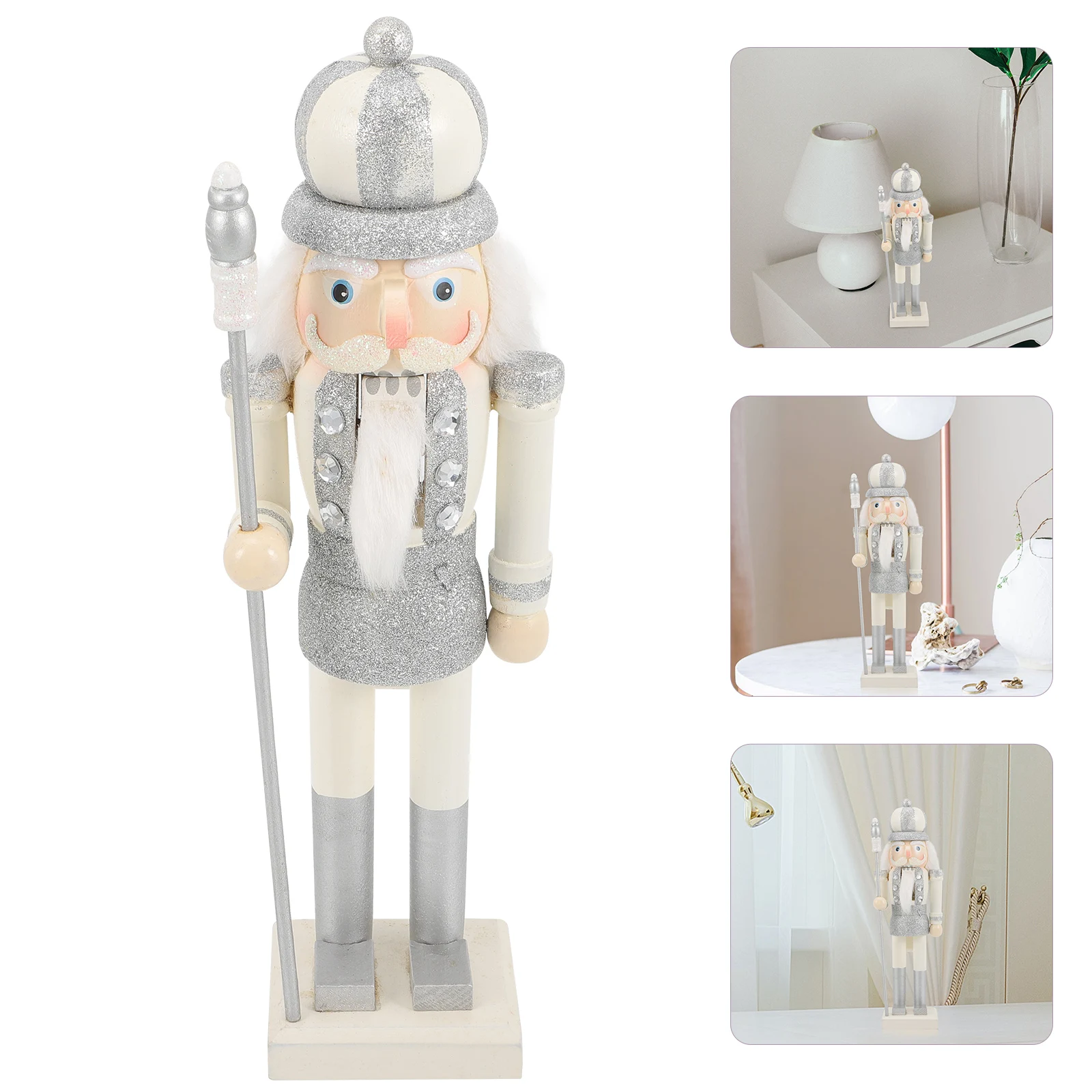 

Wooden Nutcracker Decor Craft Holiday nament Home Car Office Photo Prop Christmas Gift Miniature Model Home Decoration