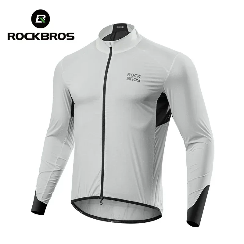 

ROCKBROS Lightweight Cycling Jackets Windproof Bike Windbreaker Reflective Breathable Running Jacket Men's Coat With YKK Zipper
